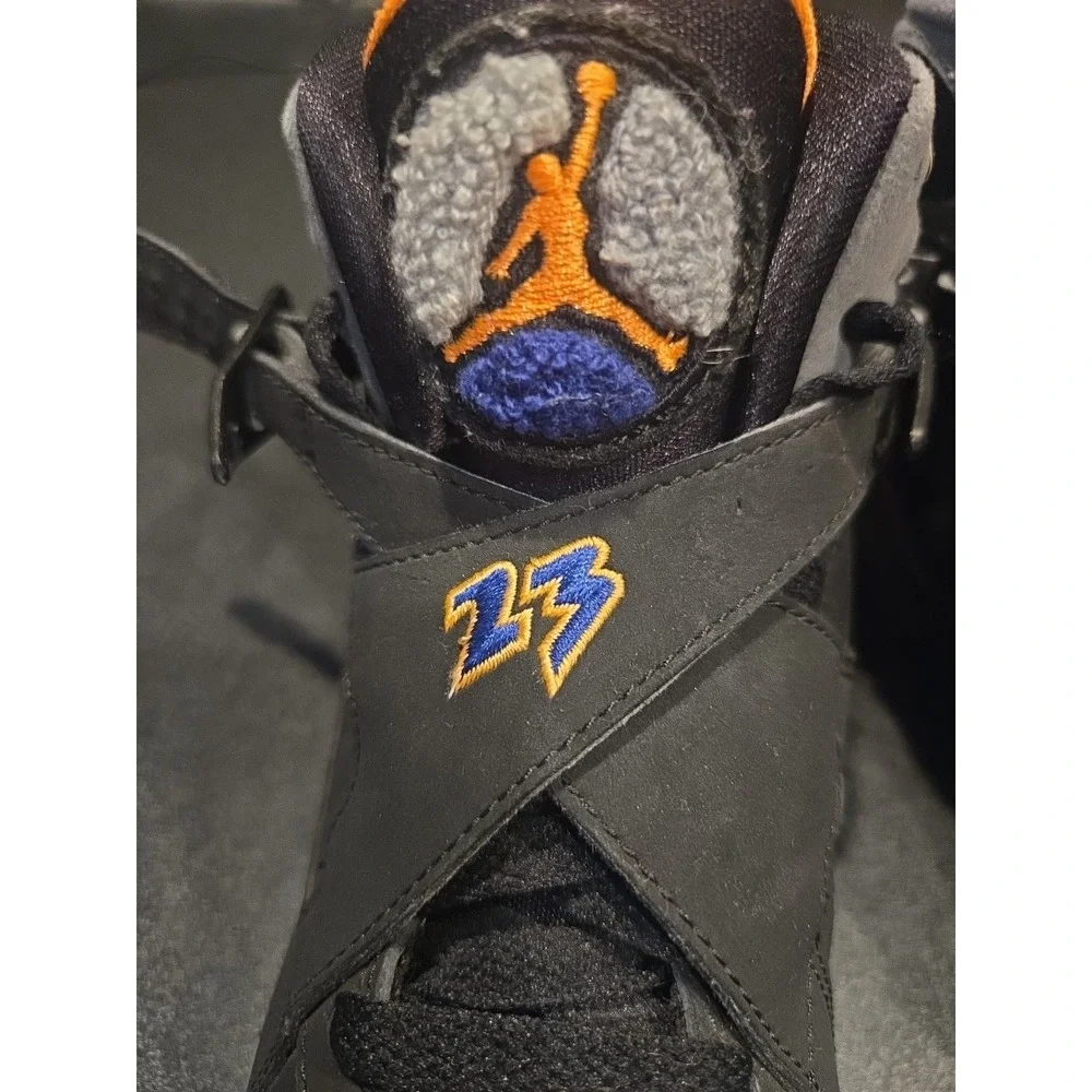 Nike Air Jordan 8 Retro Suns GS 5Y, 6.5W Black Orange Blue 305368-043 Clean